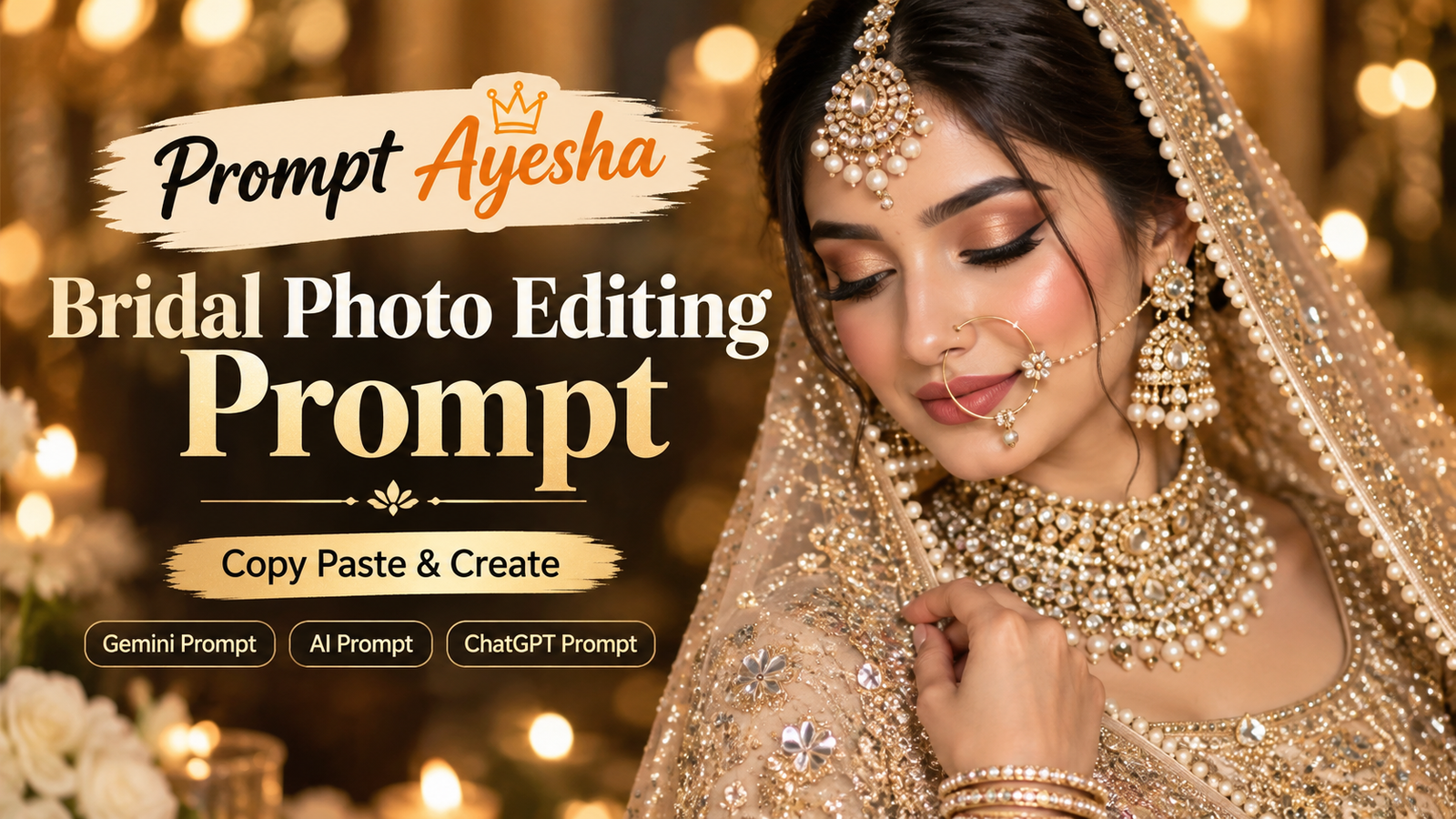 Prompt Ayesha Bridal Photo Editing Prompt
